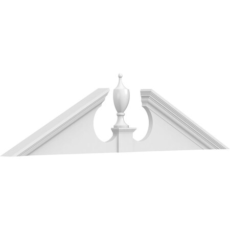 Ekena Millwork Acorn Architectural Grade PVC Pediment, 58"W x 14-1/2"H x 2-3/4"P (Pitch 6/12) PEDPS058X145ACR00